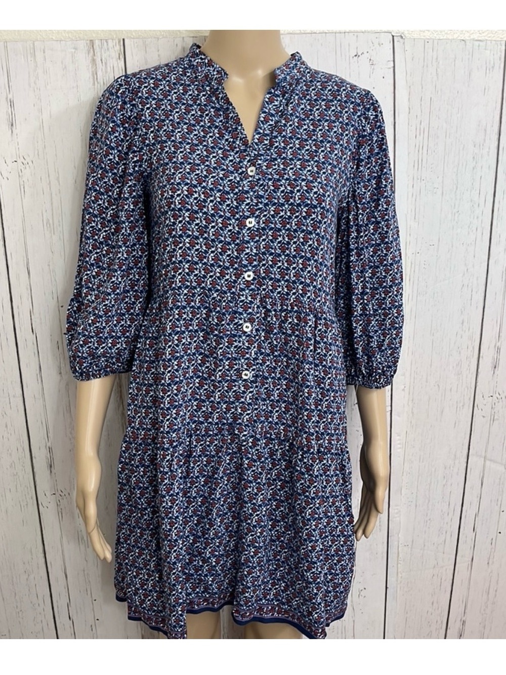 Max Studio Couper Floral Print 3/4 Sleeves Dress